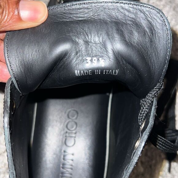 Women’s Jimmy Choo Colt Star Studdedd Leather High Top Tennis Shoes - Picture 2 of 11